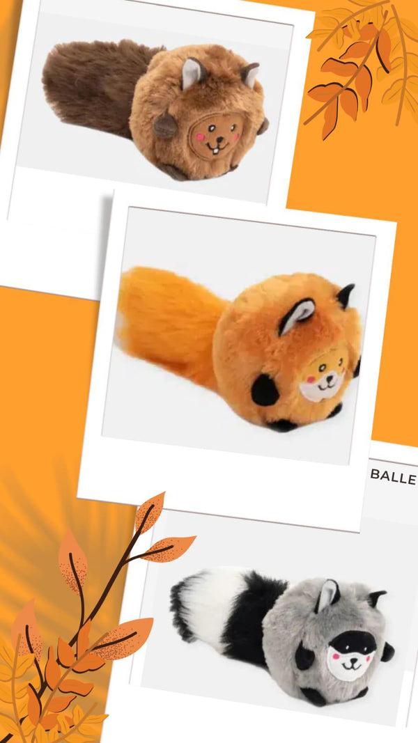 Jouet en peluche écureuil/ raton laveur forme balle