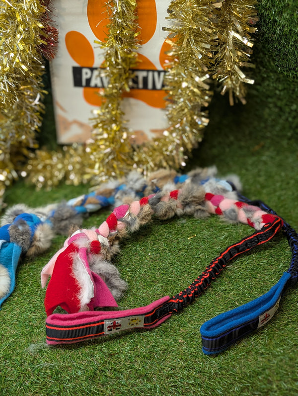 TUG AVEC LAPIN TRESSE ideal chiot et jeune chien  !!!