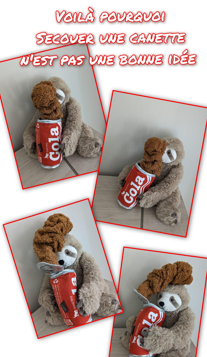 Peluche en forme de Canette de cola pour chien et chiot